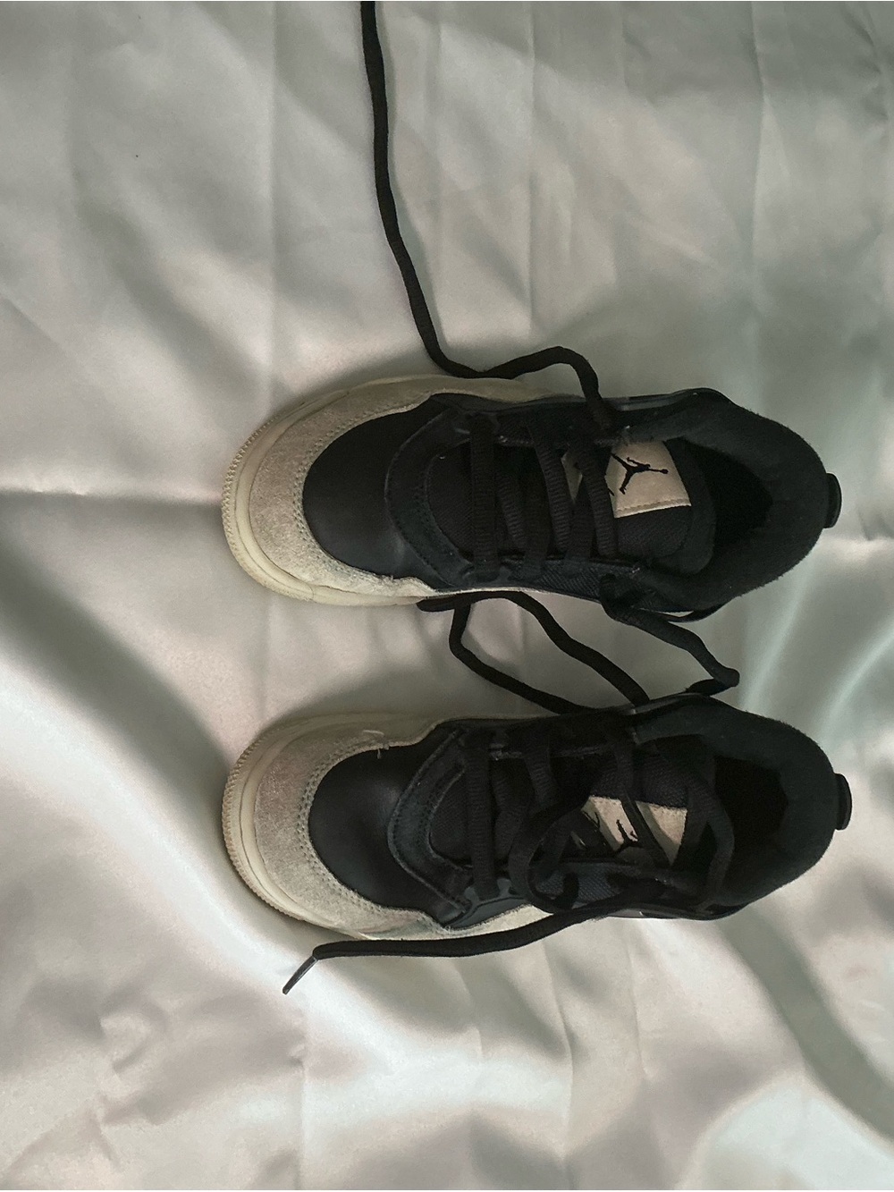 Jordan Kids Black and Off-White Sneakers
